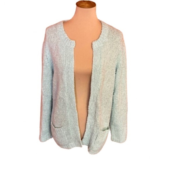 Vintage 80s Mint green fuzzy cardigan - Picture 1 of 10